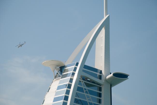 Man kan naturligvis ankomme til Burj Al Arab med helikopter