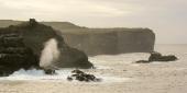 Den stejle kyst på Isla Espanola på Galapagos